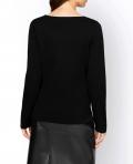 Designer-Pullover mit Wellenkante schwarz