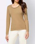 Designer-Pullover mit Zierperlen camel