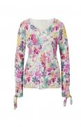 Designer-Pullover mitBlumen-Print bunt