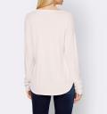 Designer-Pullover mitFolien-Druck ecru