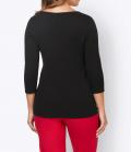 Designer-Pullover mitSchmucksteinen schwarz