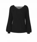 Designer-Pullover mitSpitzen schwarz