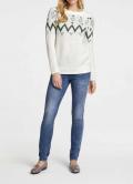 Designer-Pullover offwhite-grün