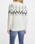 Designer-Pullover offwhite-grün