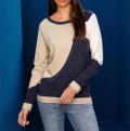 Designer-Pullover sand-gold-marine