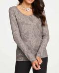 Designer-Pullover taupe-ecru