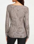 Designer-Pullover taupe-ecru