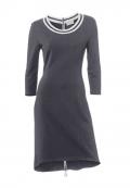 Designer-Reißverschlußkleid grau-weiß