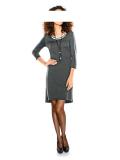 Designer-Reißverschlußkleid grau-weiß