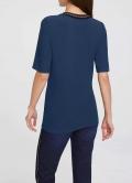 Designer-Rippenshirt dunkelblau