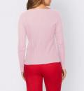 Designer-Rippenshirt mit Zierperlen rosé