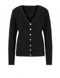 Designer-Rippenstrickjacke schwarz