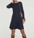 Designer-Rippenstrickkleid marine