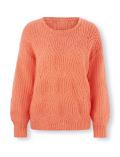 Designer-Rippenstrickpullover mandarine-meliert