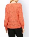 Designer-Rippenstrickpullover mandarine-meliert