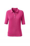 Designer-Rippenstrickpullover mit Strass fuchsia