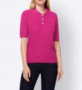 Designer-Rippenstrickpullover mit Strass fuchsia