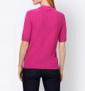 Designer-Rippenstrickpullover mit Strass fuchsia
