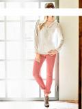Designer-Röhrenjeans koralle
