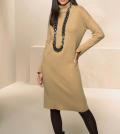 Designer-Rollkragen-Strickkleid camel