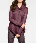 Designer-Rollkragenpullover beere-melange