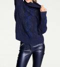 Designer-Rollkragenpullover dunkelblau