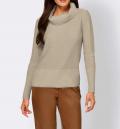 Designer-Rollkragenpullover m .Pailletten sand