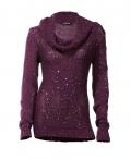 Designer-Rollkragenpullover mit Pailletten bordeaux