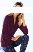 Designer-Rollkragenpullover mit Pailletten bordeaux