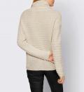 Designer-Rollkragenpullover mitEffektgarn elfenbein