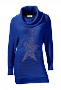 Designer-Rollkragenpullover royalblau