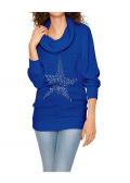 Designer-Rollkragenpullover royalblau