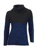 Designer-Rollkragenpullover schwarz-blau