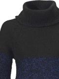 Designer-Rollkragenpullover schwarz-blau