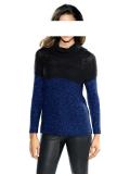 Designer-Rollkragenpullover schwarz-blau