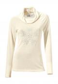 Designer-Rollkragenshirt mit Strass ecru Gr. 44