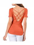 Designer-Rückendekolleté-Shirt orange