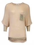 Designer-Rundhalspullover beige-gold