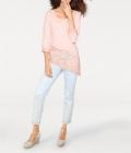 Designer-Rundhalsshirt rosé