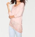 Designer-Rundhalsshirt rosé