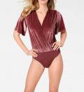 Designer-Samt-Body bordeaux