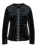 Designer-Samt-Steppjacke mit Strass schwarz