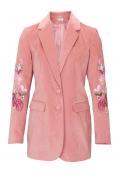 Designer-Samtblazer mit Stickerei rosa Gr. 40
