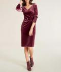 Designer-Samtkleid bordeaux