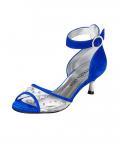 Designer-Sandalette mit Strass royalblau