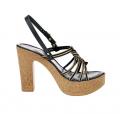 Designer-Sandalette schwarz-gold