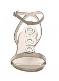 Designer-Sandalette taupe-silber