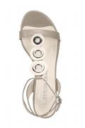 Designer-Sandalette taupe-silber