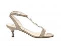 Designer-Sandalette taupe-silber