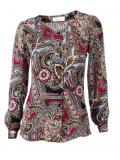 Designer-Satin-Druckbluse bunt